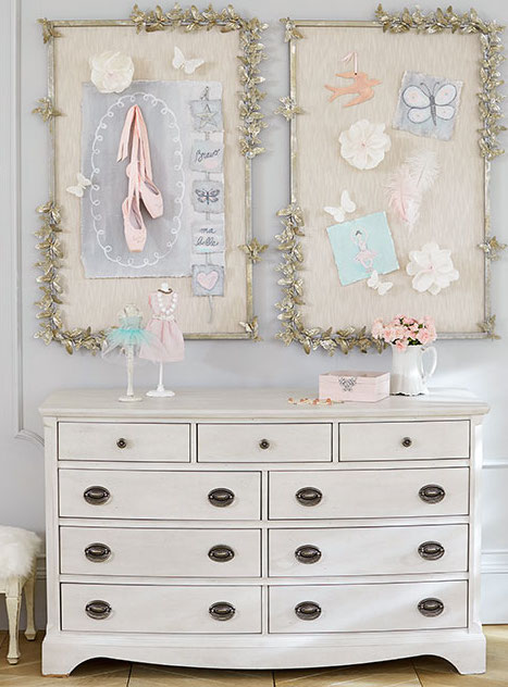 Monique Lhuillier and Pottery Barn Kids gray furniture