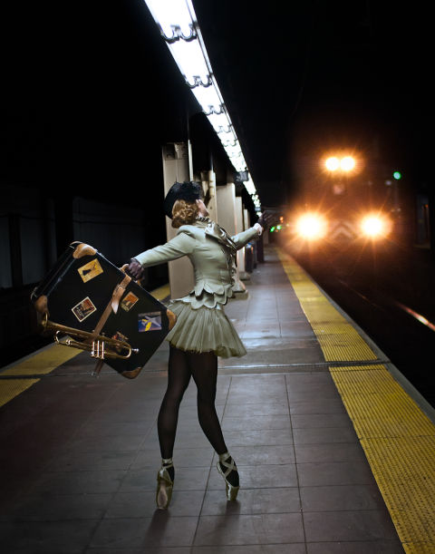 Kyle Froman Elle dancer on subway platform