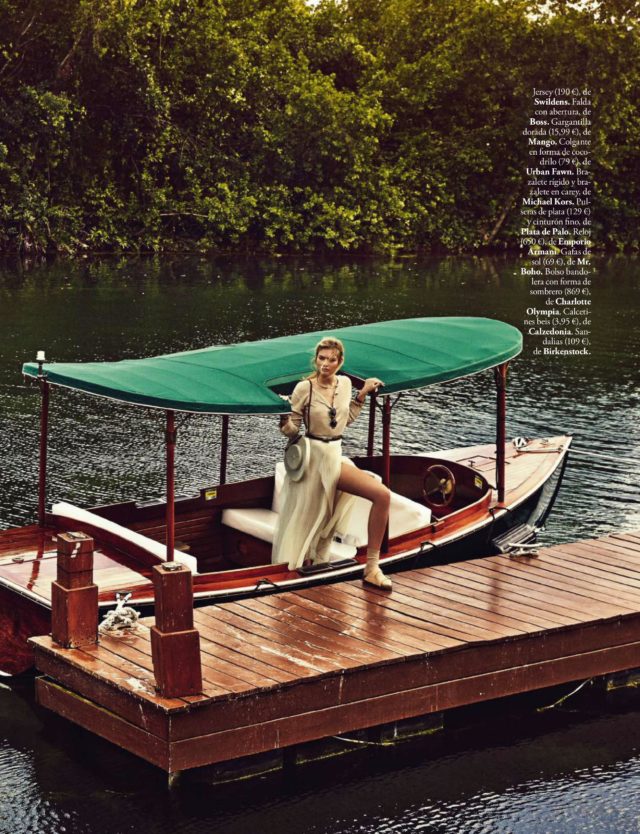 Caroline C in Elle Spain May 2016 Michael Kors outfit on boat