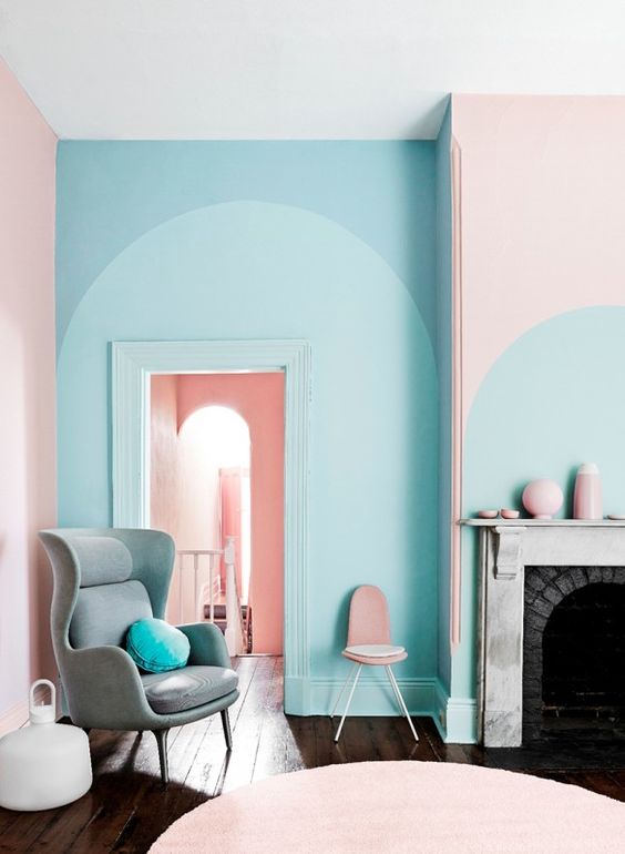 Rose quartz and serenity living room from turbulences-deco.fr