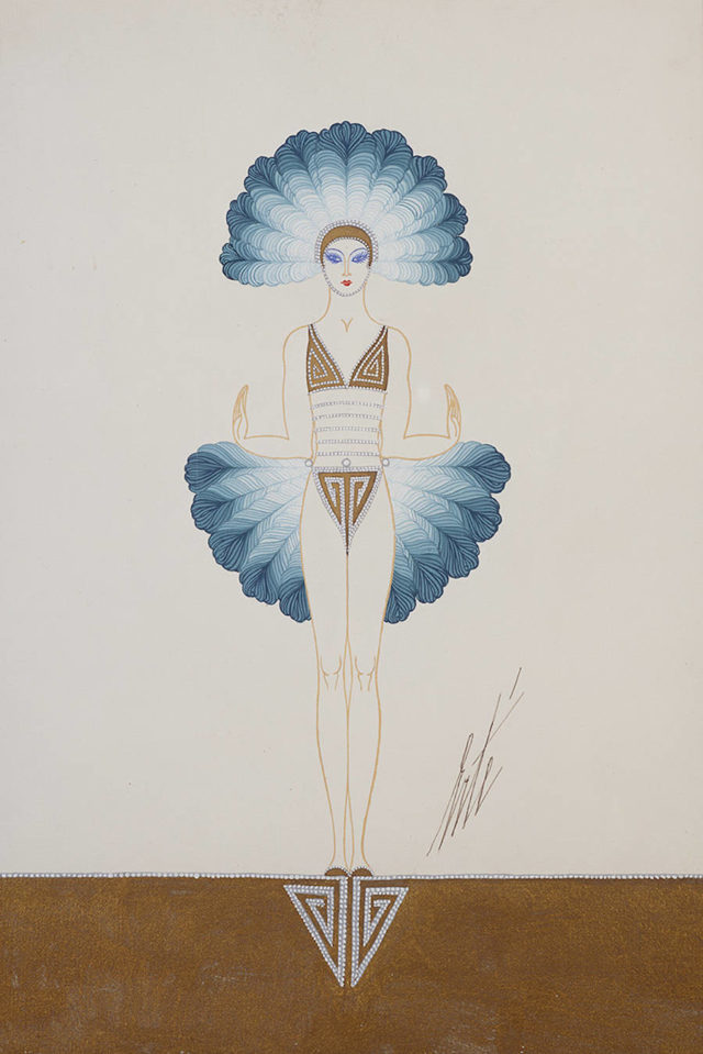 Erté Art Deco Drawings Costume pour Manhattan Mary, 1927 2