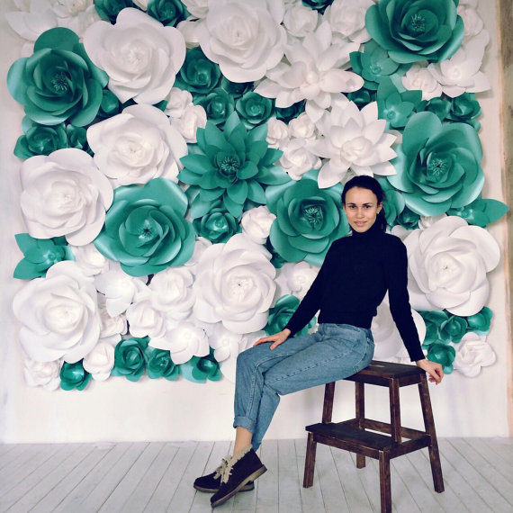 Mira Rusnak paper flowers flower wall