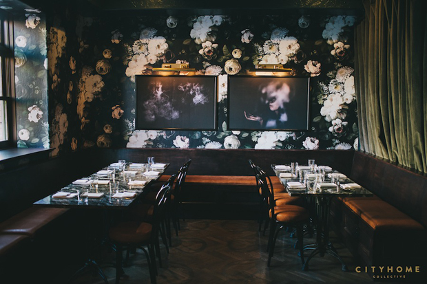 Elie Cashman floral wallpaper Finca restaurant