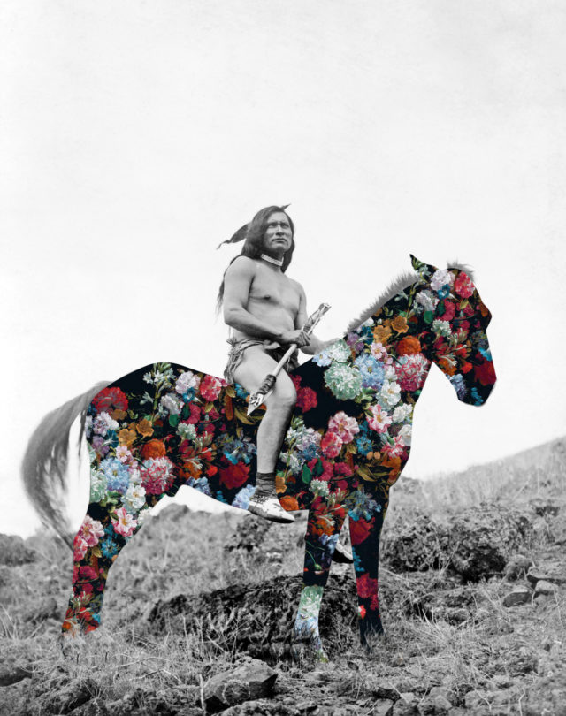Guy Catling colorful collages man and horse