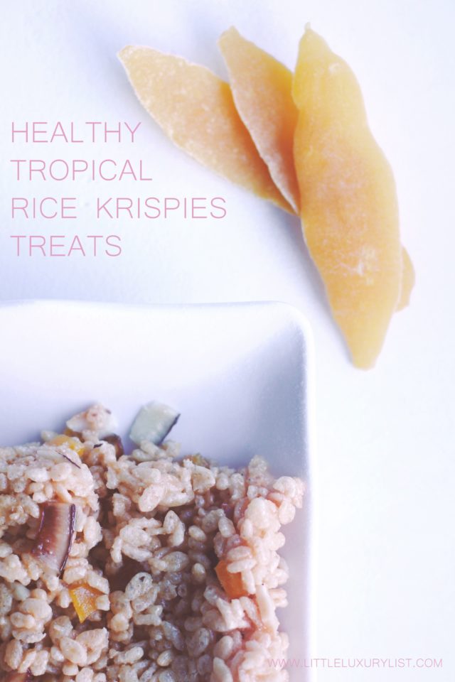 Healthy Tropical Rice Krispies Treats top view