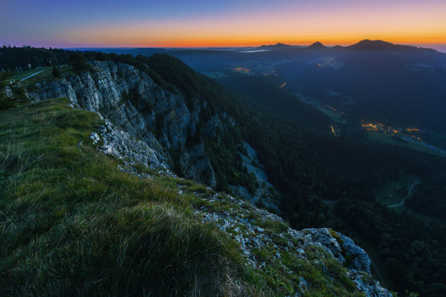 Dawn in the Mont d’Or by Aurélien Billois orange and blue vista