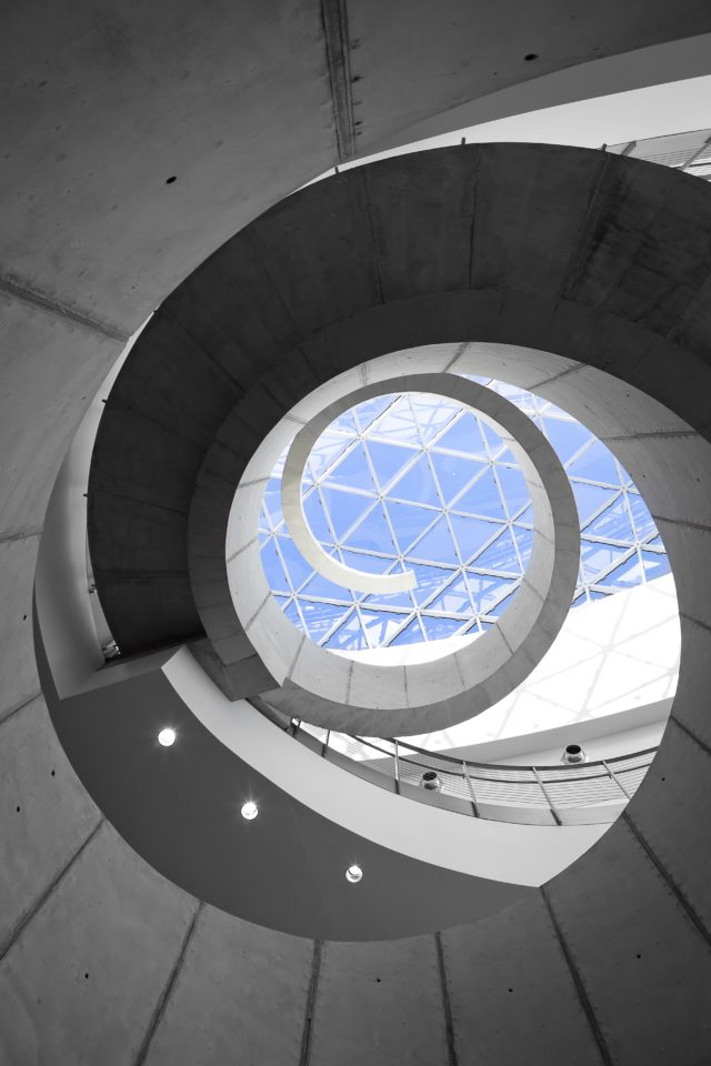 Salvador Dali museum designed by HOK spiral upward view