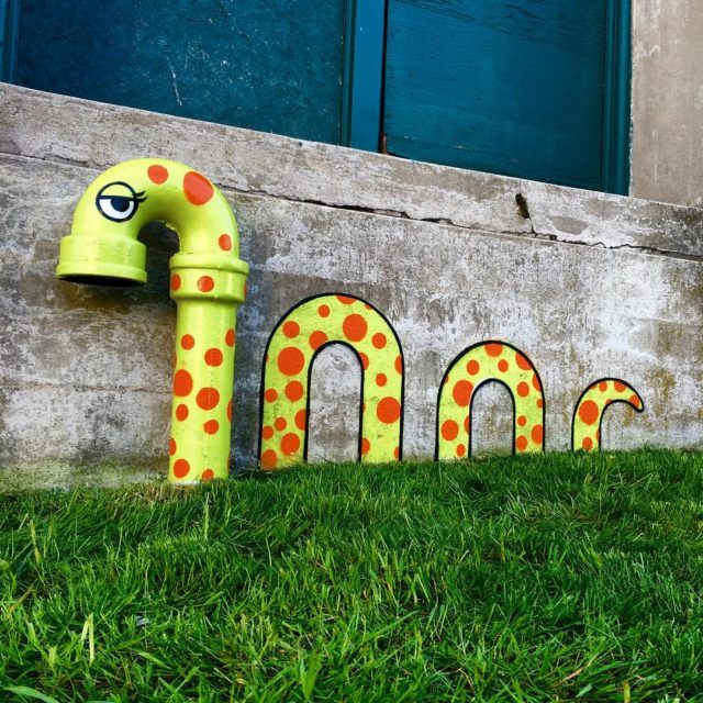Whimsical NYC Street Art snake
