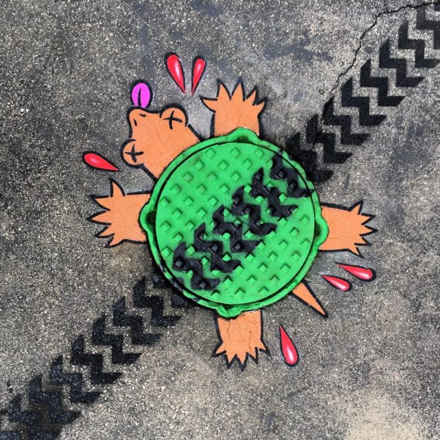 Whimsical NYC Street Art turtle