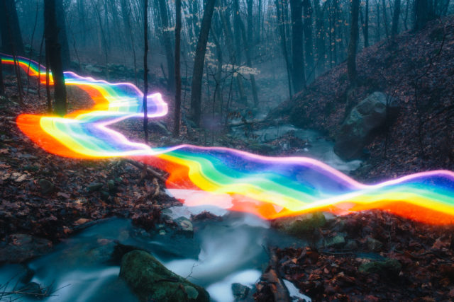Rainbow road by Daniel Mercadante - on top of stream