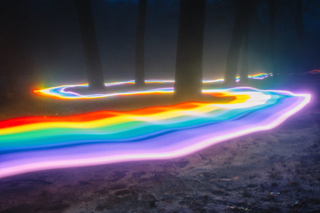 Rainbow road by Daniel Mercadante - through trees