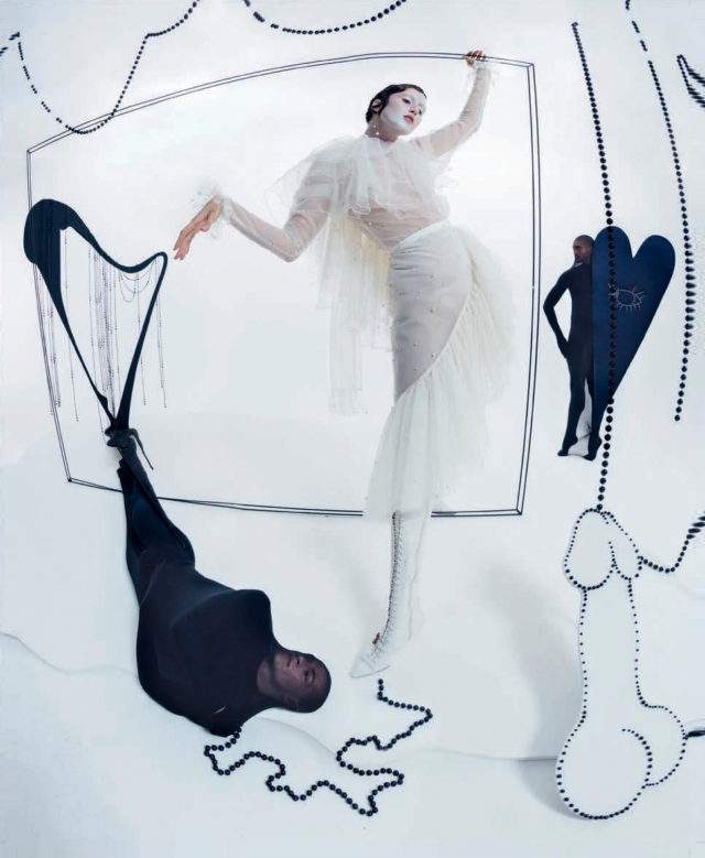 Spirits Within by Tim Walker for Vogue Italia February 2018 - white sheer dress