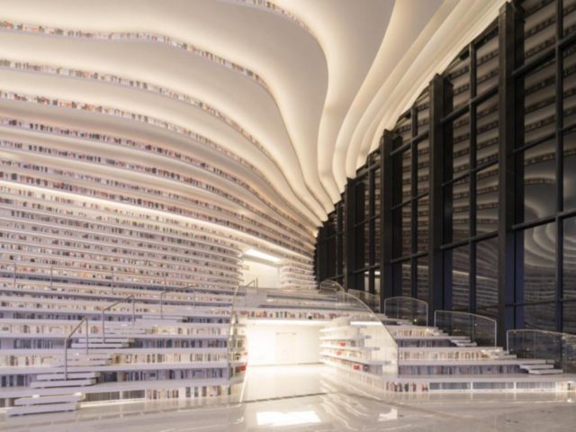 Stunning library in Tianjin China - side