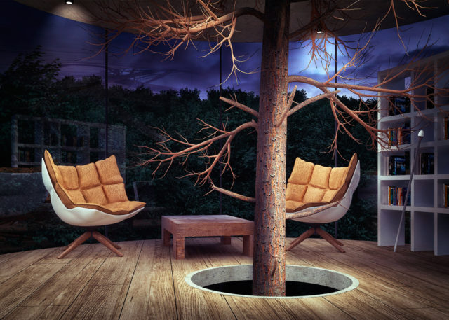 The ultimate treehouse chairs and trunk