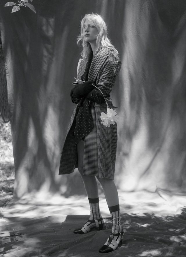 Annely Bouma in Marie Claire Australia April 2018 - plaid coat