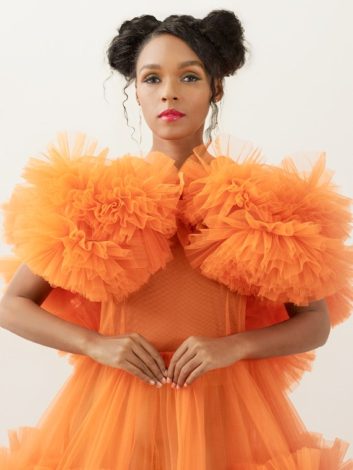 Janelle Monae in Allure July 2018 - orange dress