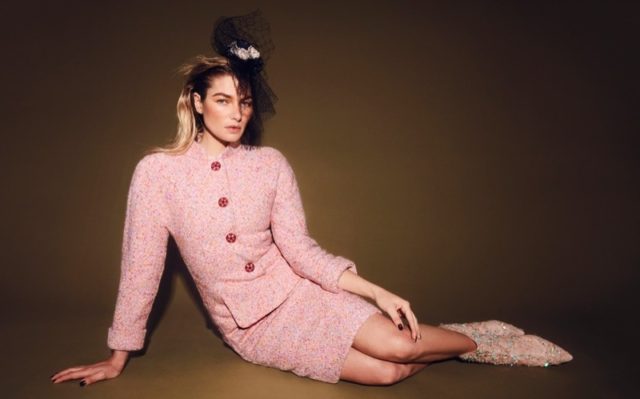 Jessica Hart By Pedro Quintana for Harper's Bazaar Chile June 2018 - pink suit
