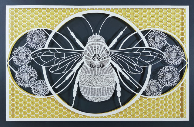 Extraordinary paper cuttings by Pippa Dyrlaga - bee