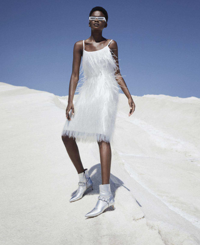 Aube Jolicoeur for US Harper's Bazaar September 2018 - white dress