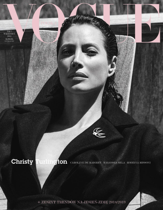 Christy Turlington by Chris Colls for Vogue Poland September 2018 - cover