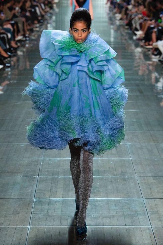 Marc Jacobs Spring:Summer 2019 Ready-To-Wear - blue and green ruffled mini