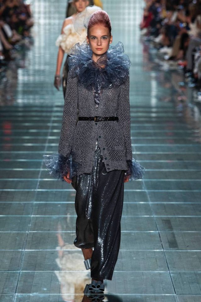 Marc Jacobs Spring:Summer 2019 Ready-To-Wear - charcoal and metallic coat