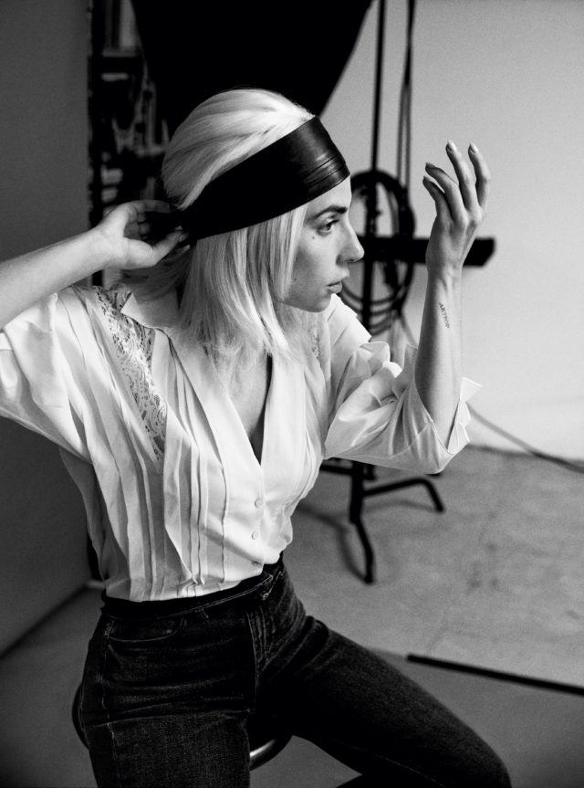 Lady Gaga in US Vogue October 2018 - black bandana