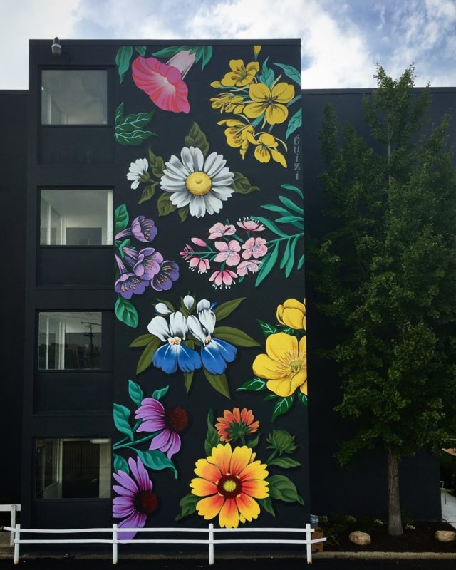 Grand Floral Murals by Ouizi - building side