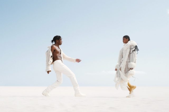 Imaan Hammam & A$AP Rocky for US Vogue November 2018 - white outfits