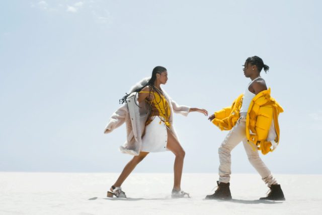 Imaan Hammam & A$AP Rocky for US Vogue November 2018 - yellow and white
