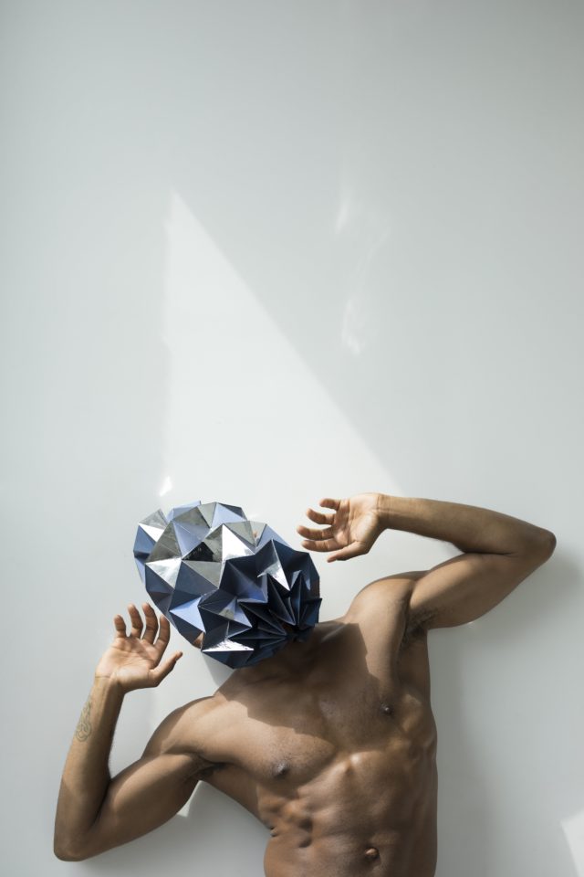 Origami dancers by Melika Dez - silver mask