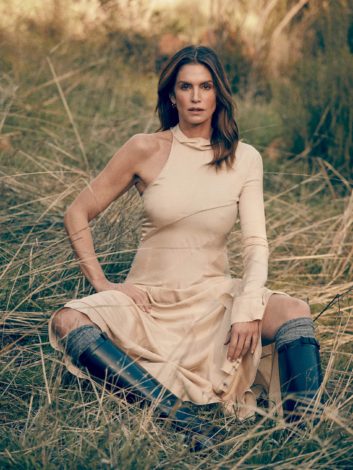 Cindy Crawford for the Edit March 2019 - beige dress
