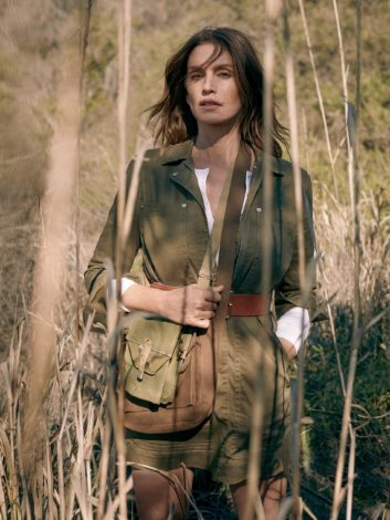 Cindy Crawford for the Edit March 2019 - olive coat