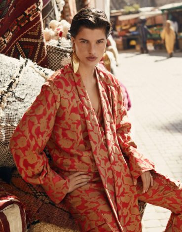 Julia van Os for Vogue Arabia March 2019 - floral outfit