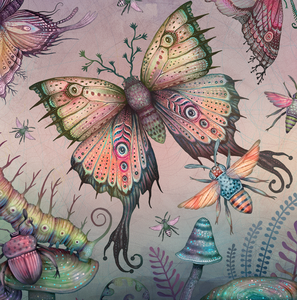 Whimsical Moths butterfly and bee Little Luxury List