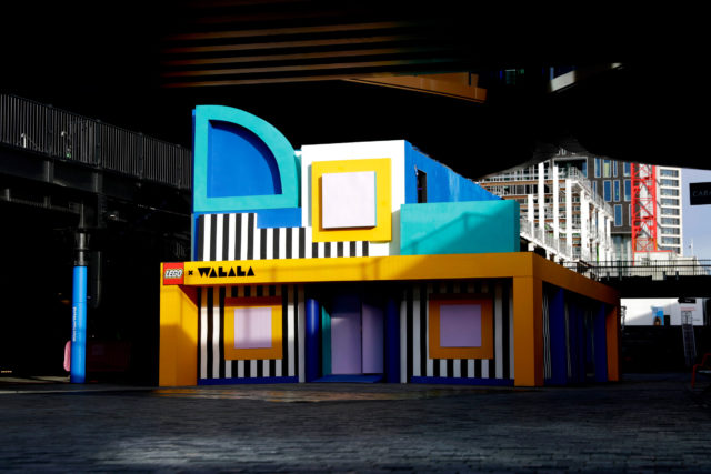 Lego x Walala installation at King's Cross - front view