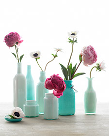 Enamel paint covered bottle - saved by Chic n Cheap Living