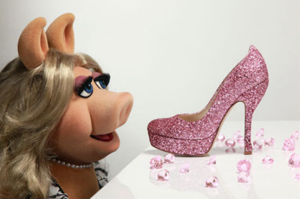 Muppet Miss piggy shoes-saved by Chic n Cheap Living