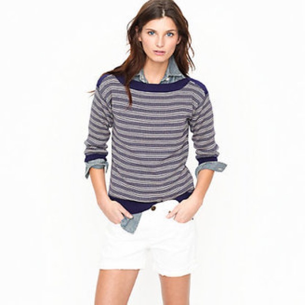fff J. Crew contrast boatneck sweater - saved by Chic n Cheap Living