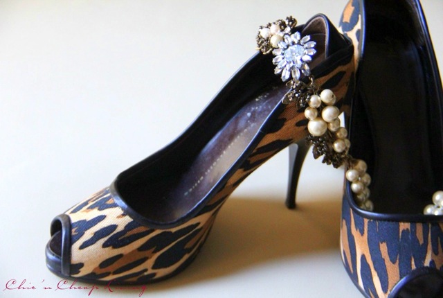 Giuseppe Zanotti leopard shoes with pearls and profile by Chic n Cheap Living