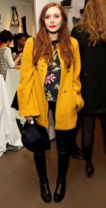 elizabeth-olsen in yellow coat on People Stylewatch - saved by Chic n Cheap Living