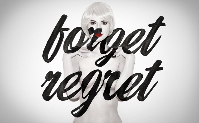 Aizone-Typography Forget Regret by Stefan Stagmeister - saved by Chic n Cheap Living