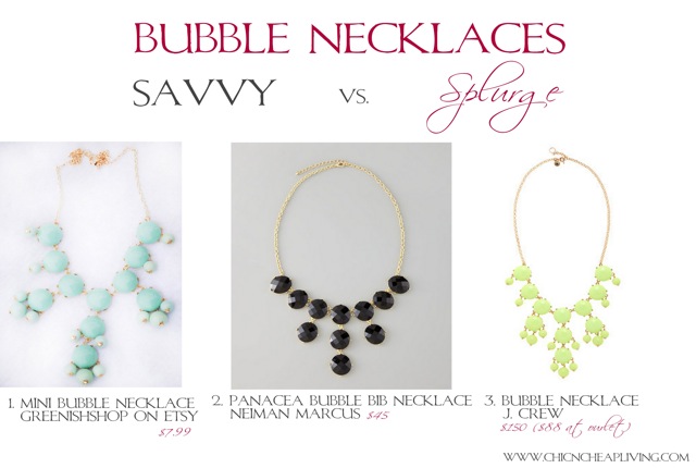 Savvy vs Splurge Bubble necklaces - by Chic n Cheap Living