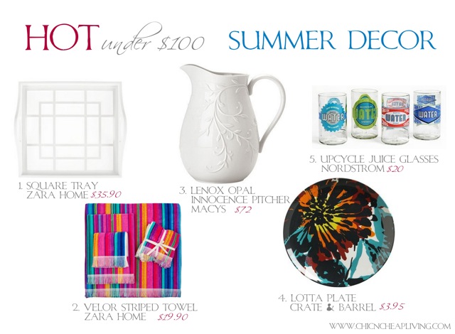 Hot under 100 Summer Decor - by Chic n Cheap Living