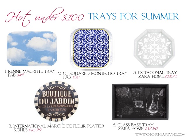 Hot under $100 Trays for Summer - by Chic 'n Cheap Living