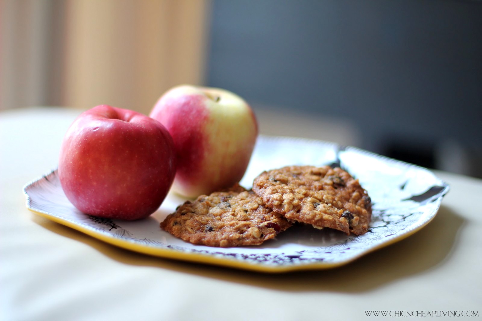 Applesauce cookies with apples front - saved by Chic n Cheap Living