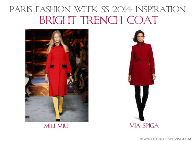 Bright trench coat Paris Fashion Week SS 2014 Inspiration by Chic n Cheap Living