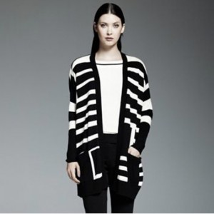 Catherine Malandrino for DesigNation Striped oversized cardigan - saved by Chic n Cheap Living