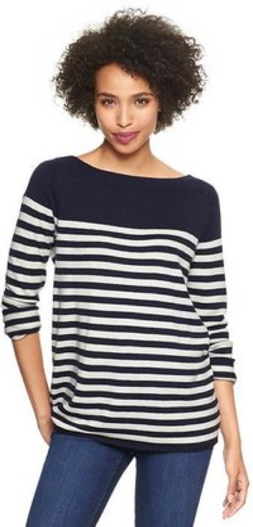 Gap Eversoft envelope neck block stripe sweater - saved by Chic n Cheap Living