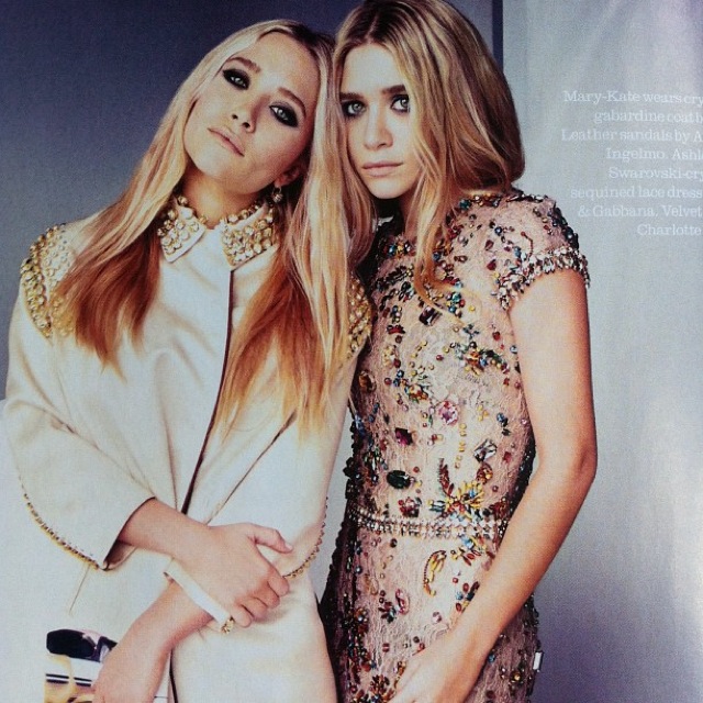 blush Mary Kate and Ashley Olsen UK Elle April 2012-saved by Chic n Cheap Living
